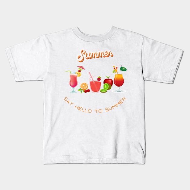 SAY HELLO TO SUMMER Kids T-Shirt by THE TIME